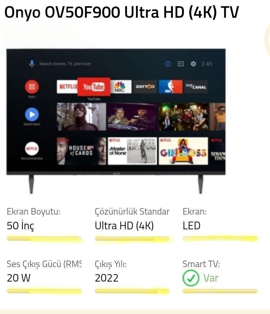 Телевизор ONVO 50 4K