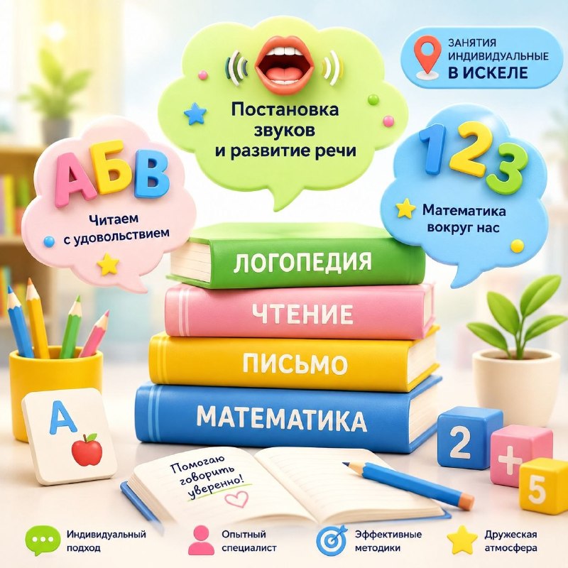 Занятия с педагогом: подготовка к школе, чтение, письмо, логопедия